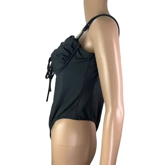 New Princess Polly Monument Black Lace Bra Top Thong Bodysuit - Picture 3 of 14